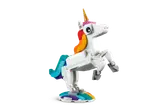 Side view of rearing LEGO unicorn.