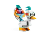 Side profile of LEGO peacock.