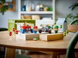 Mario Kart LEGO setup on table.