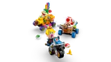 Mario Kart vehicles in motion.