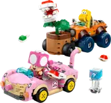 Mario Kart karts with Toadette, Koopa Troopa, Piranha Plant, and item block.
