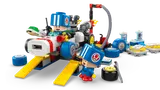 Mechanic services kart on ramps.