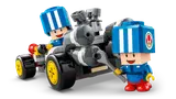 Toad mechanic works on kart engine.