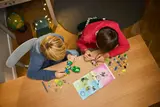 Kids Collaborating on LEGO Build