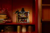 Mayor Manor on a shelf, interior view.