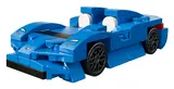 LEGO McLaren Elva car model, front-side view.