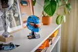Helmet model on a shelf.