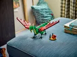 LEGO dragon on a couch.