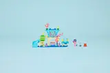 Full LEGO Gabby's Dollhouse set on blue background.