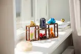 Minerals on a sunlit windowsill.