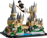 Hogwarts castle with flying Harry.