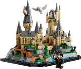 Hogwarts castle with Harry and Hedwig.