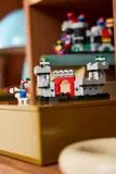 Red arch castle and knight.