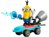 Minion on jetboard with lightning bolt.