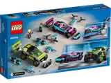 Back of the box, showing car transformations.