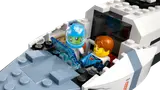 Spaceship cockpit with two pilots.