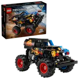 LEGO Technic Grave Digger box, fire theme, pull-back.