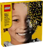 Front of LEGO Mosaic Maker 40179 box with child mosaic.
