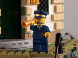 Close-up of lighthouse keeper minifigure.