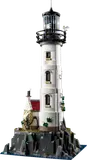 Lighthouse rear view, showing curved tower.