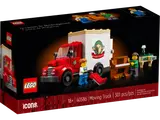 Front view of the LEGO Icons 40586 Moving Truck box.