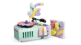 LEGO turntable with abstract art.