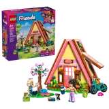 LEGO Friends Glamping Cabin (42682) box and assembled set.