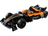 LEGO Technic McLaren Formula E Race Car angled front view.