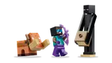 LEGO Minecraft character lineup: Enderman, Steve, Piglin.