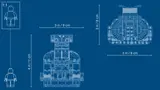 Blueprint with model dimensions.