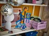 LEGO basketball set on shelf.