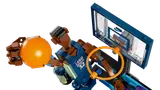 Player dunking close-up.