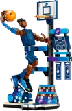 LEGO x Nike basketball player mid-dunk.