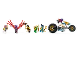 Ninjago minifigures and small buggy.