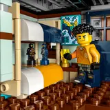 Close-up of bunk beds and ninja statuettes in Ninjago City Markets.