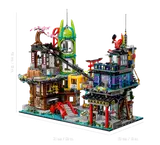 LEGO Ninjago City Markets (71799) with dimensions.