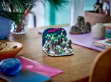 LEGO diorama on a desk, showing its small display footprint.