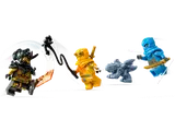 Ninjago 71798 minifigures and Baby Riyu in battle.