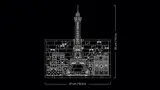 Blueprint of LEGO Paris dimensions.
