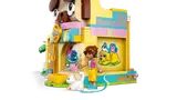 Side view of the Pet Accessories Shop with graphic details and minifigure.