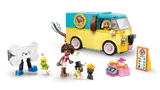 Van, minifigures, and pets ready for action.