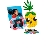 LEGO DOTS pineapple photo holder with patterned board.