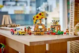 Full LEGO pizza set on table.