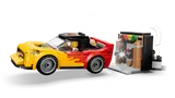 LEGO sports car at drive-thru.
