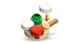 LEGO pizza assembly.