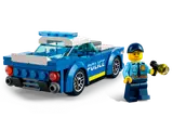 Police car rear with minifigure and flashlight.