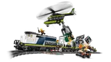 Helicopter snatches train container.