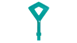The teal diamond key piece.