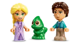 Rapunzel, Pascal, and Flynn minifigures.