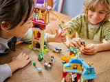 Kids playing with minifigures.